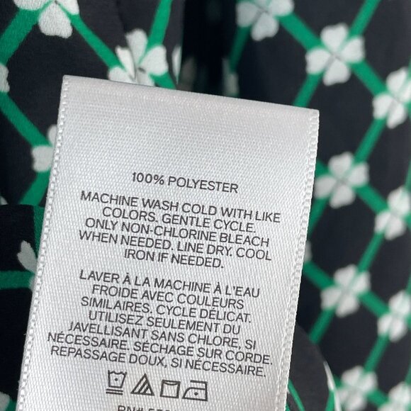 Express Portofino Shirt Small Slim Fit Four Leaf Clover Blouse Roll Tab Sleeve - Picture 4 of 7